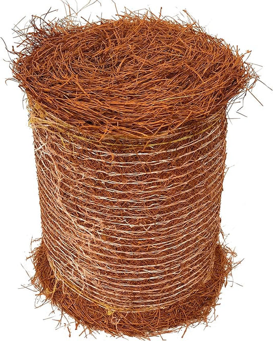 Longleaf Pine Straw Roll for Landscaping - Brown Color UV Resistant - Covers Up to 125 Square Feet