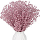 Syhood 200 Pcs Glitter Berry Stems, 13.8 Inches Christmas Berry Picks Holly Branches for Christmas Tree Decorations, Holiday Ornaments Home Decor and DIY Crafts(Pink)