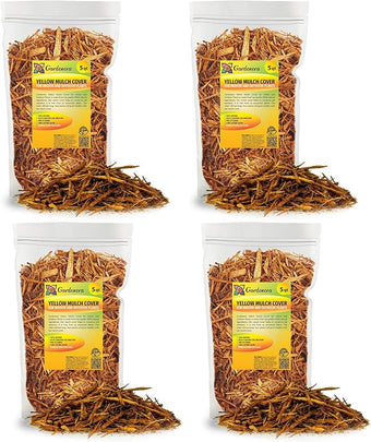 Gardenera Organic Yellow Mulch - Nurture Your Plants with Natural Nutrients - 20 QUARTS