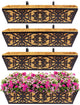 Karlliu 4 Pack 24 Inch Window Boxes Planters Railing Planter Box with Adjustable Brackets & Coco Liners Fabric Plant Grow Bags Deck Railing Planter Boxes Balcony Hanging Flower Box for Outdoor Plants
