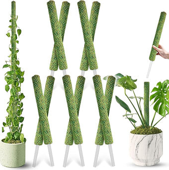 DUSPRO 10Pcs 22'' Green Stackable Mesh Moss Pole for Plants Climbing Vine Supporting Monstera Trellis, for Indoor Plants Extendable Plant Pole Moss Sticks, for Potted Plant Stakes
