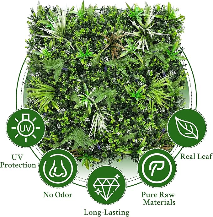 ODTORY Artificial Boxwood Topiary Hedges Panels: 40'' x 120'' UV-Protected Privacy Faux Grass Wall Backdrop Fence Screen for Patio, Balcony, Garden, Backyard Indoor Outdoor Green Decor