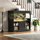Herture 120 Gallon Reptile Tank with Stand, 4x2x2 Terrarium Enclosure for Bearded Dragons, Snakes, Lizards – Sliding Acrylic Doors, Mesh Top, Storage Cabinet, Built-in Power Outlet Black PX01RTB