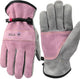 Leather Work Gloves for Men or Women. Large Glove for Gardening, Tig/Mig Welding, Construction, Chainsaw, Farm, Ranch, etc. Cowhide, Cotton Lined, Utility, Firm Grip, Durable. Pink-Grey L