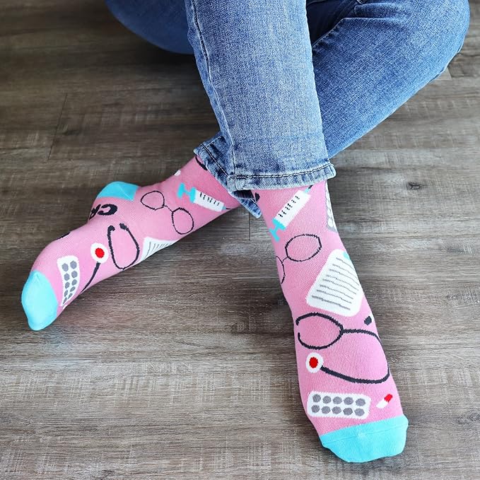 Jeasona Womens Funny Socks Plant Cat Nurse Gifts for Women Mom