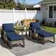 Outdoor Patio Swivel Rocker Chairs, 5 Pieces Wicker Furniture Set, 2 Swivel Rocking Chairs, 2 Ottoman and 1 Table, Metal Wide Armrest, Thick Cushions and Deep Seating for Garden, Backyard, Porch, Deck