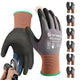 Schwer 6 Pairs Safety Work Gloves Sandy Nitrile Coated LT5626, Max Abrasion Resistant Heavy Duty Working Gloves with Grip for Men Women, Touch-Screen, for General Use, Mechanic, Construction, M