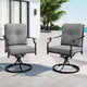 MFSTUDIO Patio Swivel Chairs Set of 2, Outdoor Dining Chairs with Cushions, Heavy Duty Patio Chairs for Deck Backyard Lawn Garden, Metal Frame, Grey