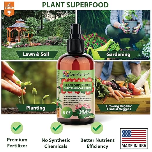 𝐁𝐄𝐒𝐓𝐒𝐄𝐋𝐋𝐄𝐑 Plant Superfood for Fiddle Leaf FIG Plants with B1 Vitamin, Glucose and Essential Minerals - Organic Plant Food Fertilizer for Indoor & Outdoor Fiddle Leaf FIG - 8oz