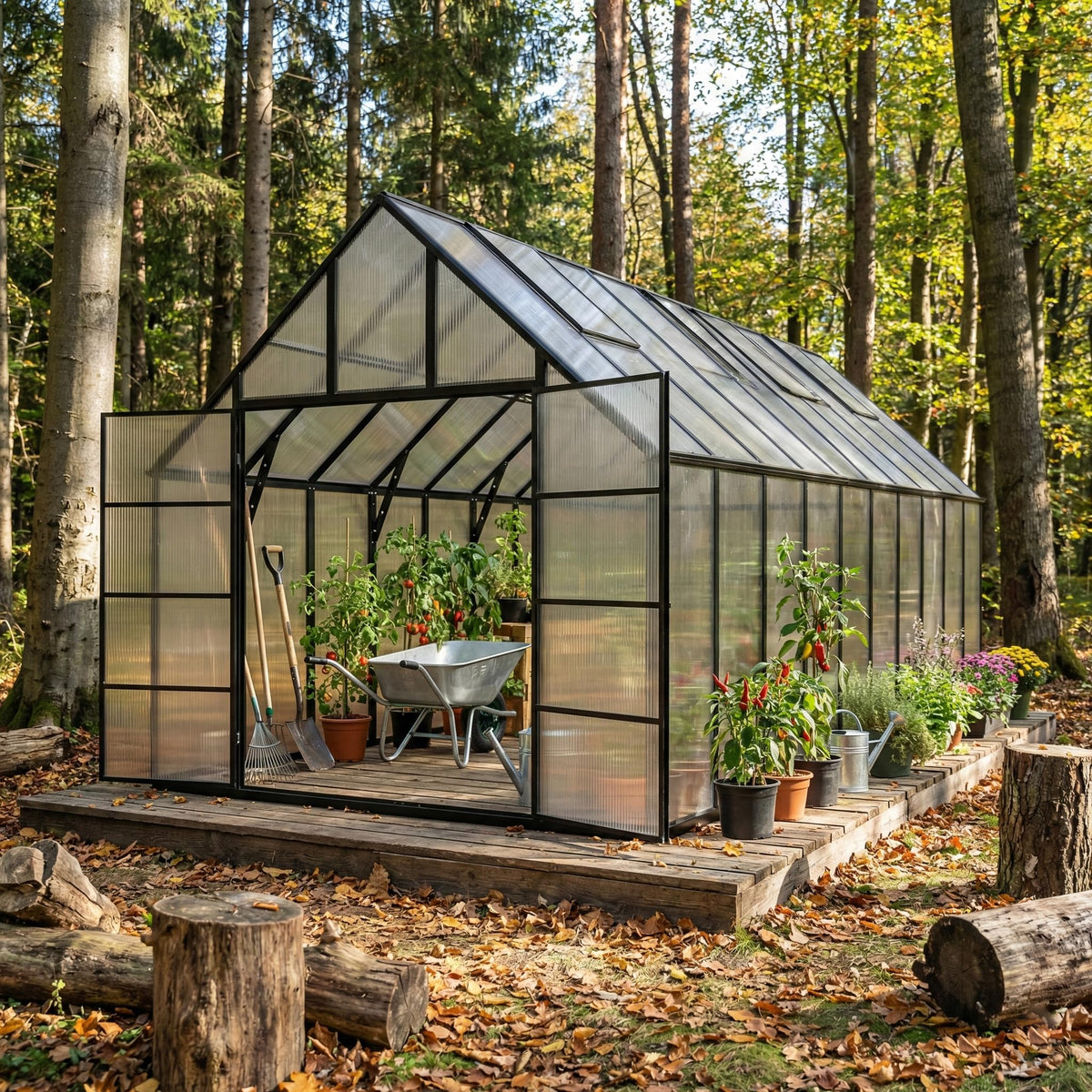 10x24 FT Polycarbonate Greenhouse Large Heavy Duty Aluminum Frame