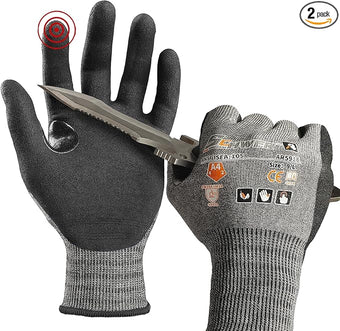 Schwer AIR-SKIN Cut Resistant Gloves AR5918 with Extreme Lightweight&Thin, Level 5 Wire Metal Gloves for Refined Work, Touch-screen, Fiberglass-free, 3D-Comfort Fit, Breathable, Black 2 Pairs (XL)