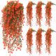 FineCheer 6 Pcs Fall Artificial Hanging Flowers Outdoor, Fresh Color