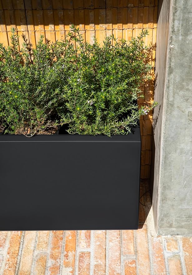 Veradek Block Series Long Box Planter - Large Rectangular Planter for Indoor or Outdoor Patio/Porch | Durable All-Weather Use with Drainage Holes | Modern Décor for Tall Plants, Flowers or Shrubs