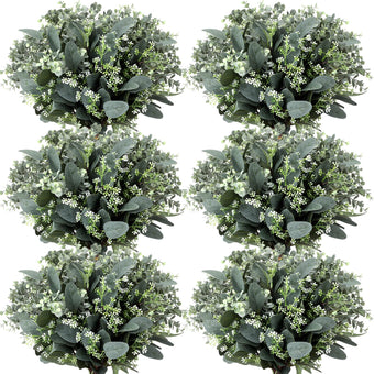 Janinka Mixed Eucalyptus Stems, Artificial Greenery White Seeds, 40