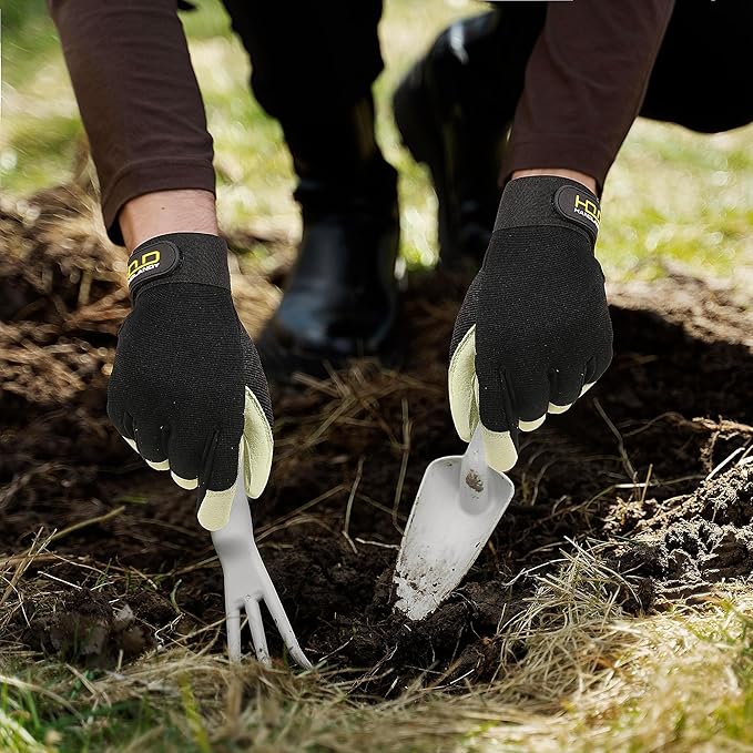 HANDLANDY Work Gloves for Men & Women, Utility Mechanic Working Gloves Touch Screen, Flexible Yard Work Gloves