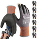 Schwer 6 Pairs Safety Work Gloves Sandy Nitrile Coated LT5626, Max Abrasion Resistant Heavy Duty Working Gloves with Grip for Men Women, Touch-Screen, for General Use, Mechanic, Construction, L