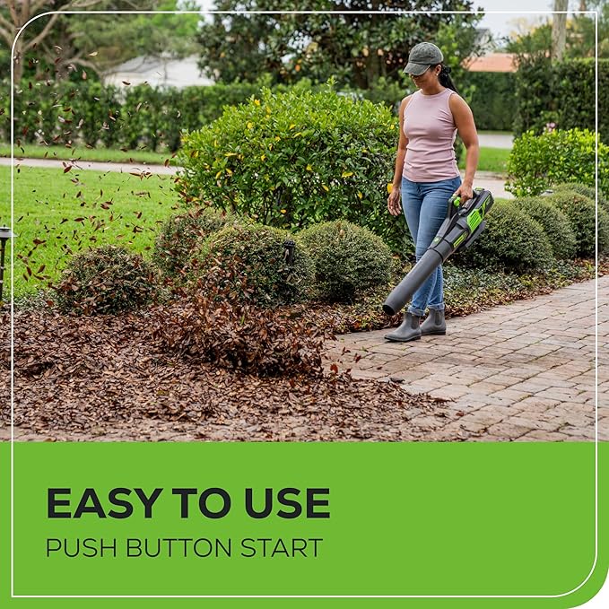 Greenworks 60V (610 CFM / 130 MPH) Cordless Leaf Blower, High Power, Lightweight & Quiet Operation for Wet Leaves, Driveways and Dense Gravel, Includes 2.5Ah Battery & 5A Rapid Charger
