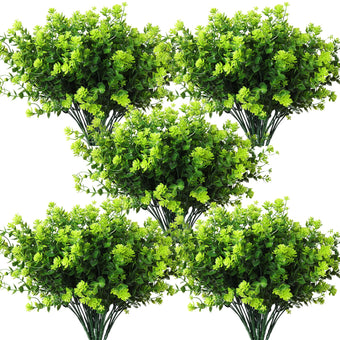 RECUTMS Artificial Green Outdoor Flowers Fake Greenery Artificial Plants