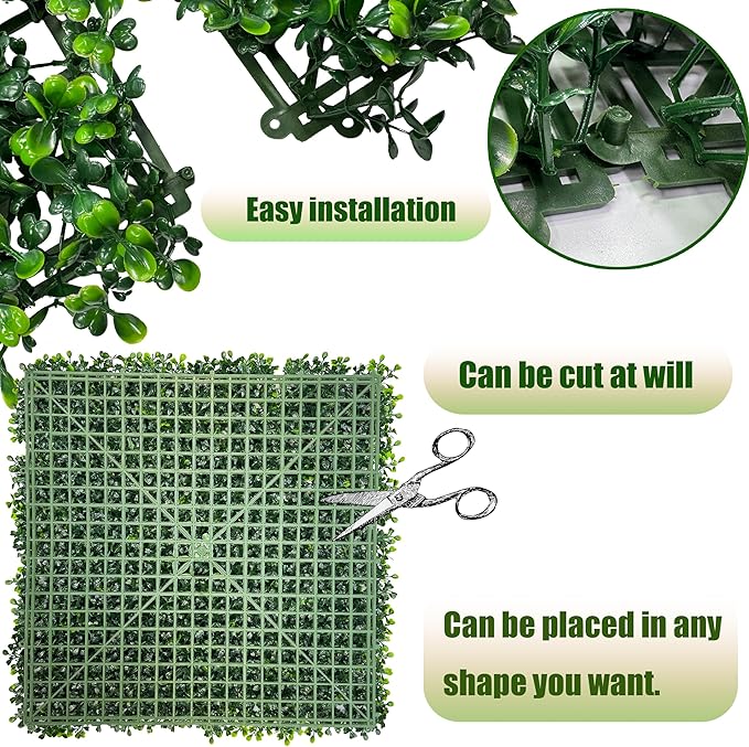 DOPGIB Artificial Boxwood Roll Panels: 60"x 140"(58.5 SQFT) UV-Anti Faux Ivy Leaves Grass Wall for Patio Balcony Privacy, Garden, Backyard Greenery Wall Backdrop and Fence Decor