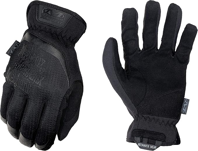 Mechanix Wear FastFit Tactical Gloves - Heavy Duty Lightweight Multipurpose Gloves - Flexible Grip & Reinforced Palm - Touchscreen Capable - Medium- Covert Black