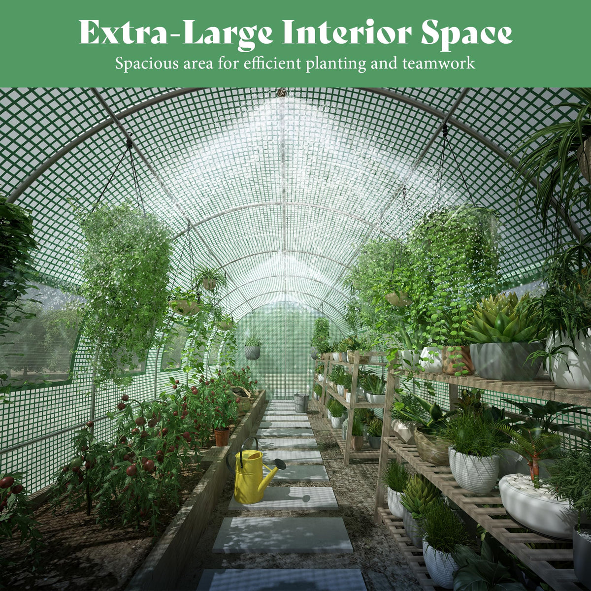 AMERLIFE 20x10 FT Walk-in Tunnel Greenhouse Cover (Frame NOT Included)