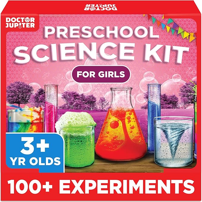 Doctor Jupiter Preschool Science Kit for Girls Ages 3-5 | Toddler Learning Activities, Birthday Gift Ideas for 3-4-5 Year Old Girls | Learning & Educational Toy STEM Kit with 100+ Experiments