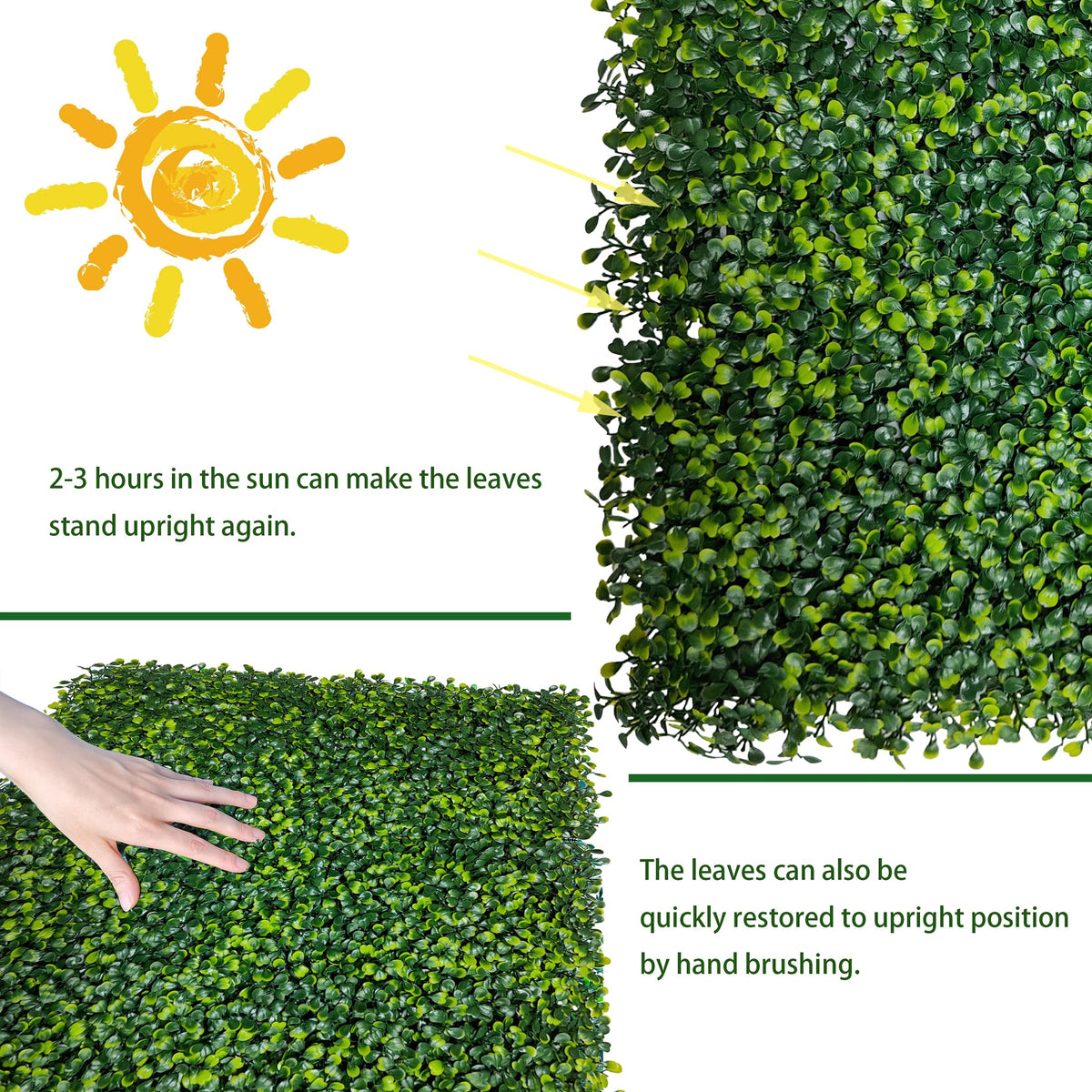 ODTORY Artificial Boxwood Roll Panel 48X160 in(53.5 sqft) Greenery Backdrop