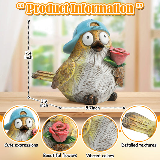 Wiresusuan Funny Garden Bird Statue Yard Art Outdoor Decor Animal Figurine