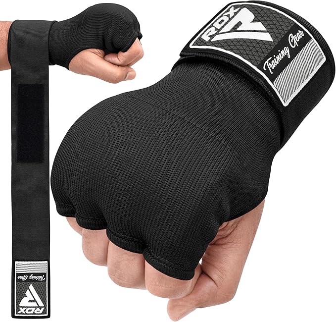RDX Gel Boxing Hand Wraps Inner Gloves Men Women, Quick 100cm Long Wrist Straps, Elasticated Padded Fist Under Mitts Protection, Muay Thai MMA Kickboxing Martial Arts