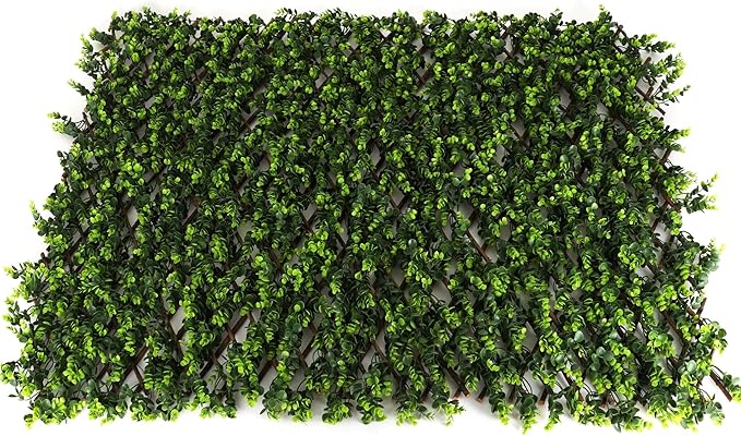 3rd Street Inn™ Leaf Trellis - Bamboo Greenery Panel - Boxwood and Ivy Privacy Fence Substitute - DIY Flexible Fencing (1, Wintergreen)