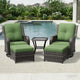 Joyside 5 Piece Wicker Patio Furniture Set, Outdoor Swivel Rocker Patio Chairs with High Back, Deep Seating, Wide Armrest, Thickened Cushions, Outdoor Furniture for Deck, Porch Use