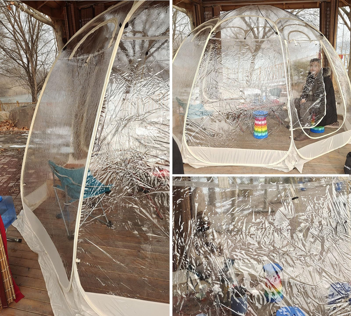 Oracra Bubble Tent Camping Bubble Tent Screen Houses - 360x360x220cm, Freestanding Garden Igloo Canopy Shelters Pop-up, All Weather Greenhouse Screen Tents for Party