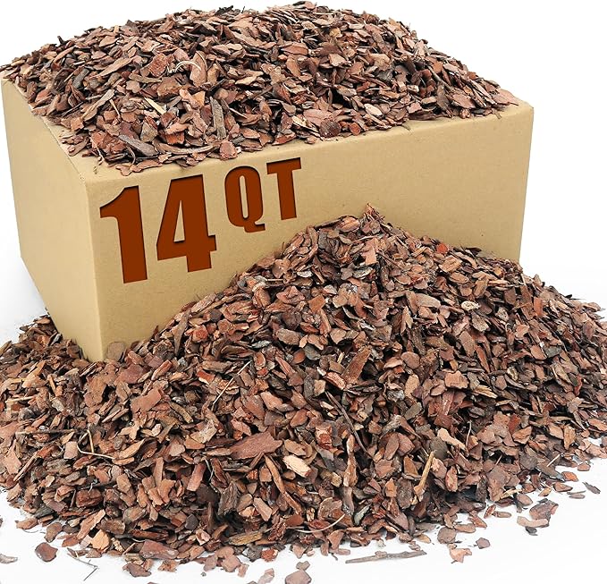 14qt Organic Orchid Potting Bark -Natural Mulch for Potted Plants, Root Development of Orchid Plants and Garden Soil Amendment Mix
