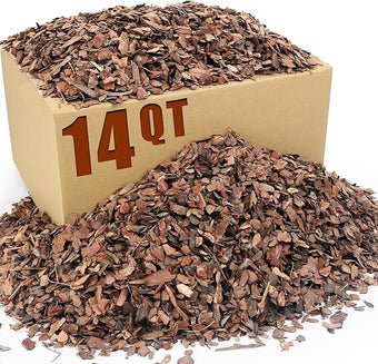 14qt Organic Orchid Potting Bark -Natural Mulch for Potted Plants, Root Development of Orchid Plants and Garden Soil Amendment Mix