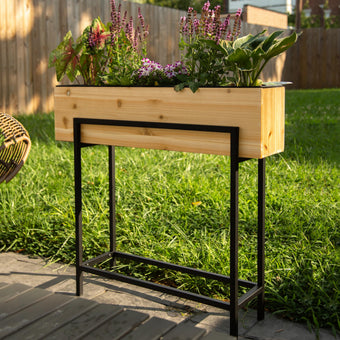 Ilyapa Raised Garden Bed with Legs, 33 x 29 x 7 Inch - Metal & Wood