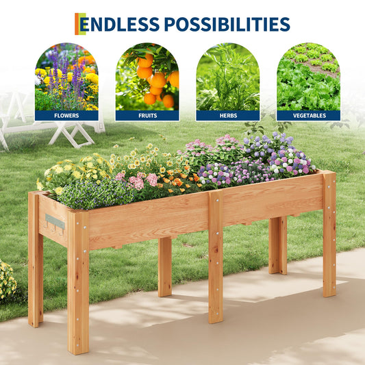Jojoka 72"x23"x30" Raised Elevated Wood Garden Planter Box