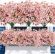 Uieke Artificial Fake Flowers, 16 Bundles Outdoor Plastic Flowers Cemetery Flowers UV Resistant No Fade Floral Arrangements Outside Hanging Planter Home Garden Porch Window Box Décor (Pink)