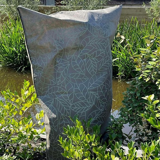 UB-STORE Plant Covers Freeze Protection 47"x71" in 4 Pack | Brown Winter Frost Blankets for Outdoor Plants | Reusable Garden Cover Bags with Zipper Drawstring | Cold Weather Shrub Protection Cloth