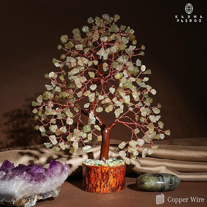Crystal Tree of Life Green Aventurine Healing Crystal Trees for Home & Office Decoration, Handmade Bonsai Trees for Positive Energy, Money, Good Luck, Christmas Decor, Birthday Gifts for Women, Mom
