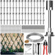 Acemaker Wire Trellis for Climbing Plants Outdoor, 30-Set Wall Wire Trellis Kit with 5/64"(2mm) x 150ft Stainless Steel Cable & Cutter, T316 Espalier System for Fence and Garden DIY Projects