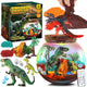 RONSTONE Dinosaur Terrarium Kit for Boys - Dinosaur Toys for Kids - DIY Your Own Light Up Terrarium Kit World - Christmas Birthday Dinosaur Gifts for Boys and Kids 5-7