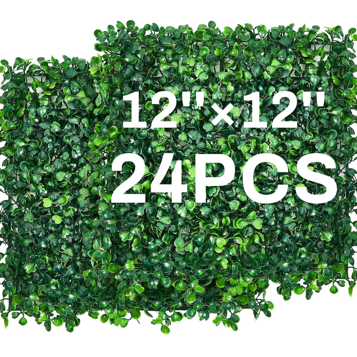 Crowye 24 Pcs 12 x 12 Inch Grass Wall Panel, Artificial Boxwood Wall Panels