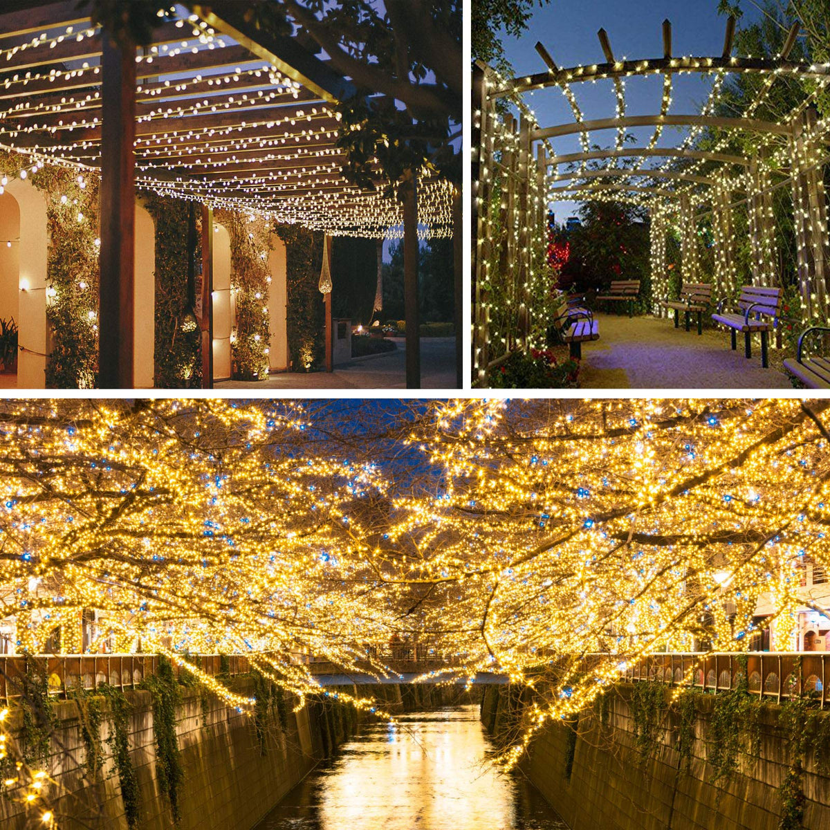 2 Pack 100 LED Connectable String Lights, Christmas Lights Outdoor Indoor