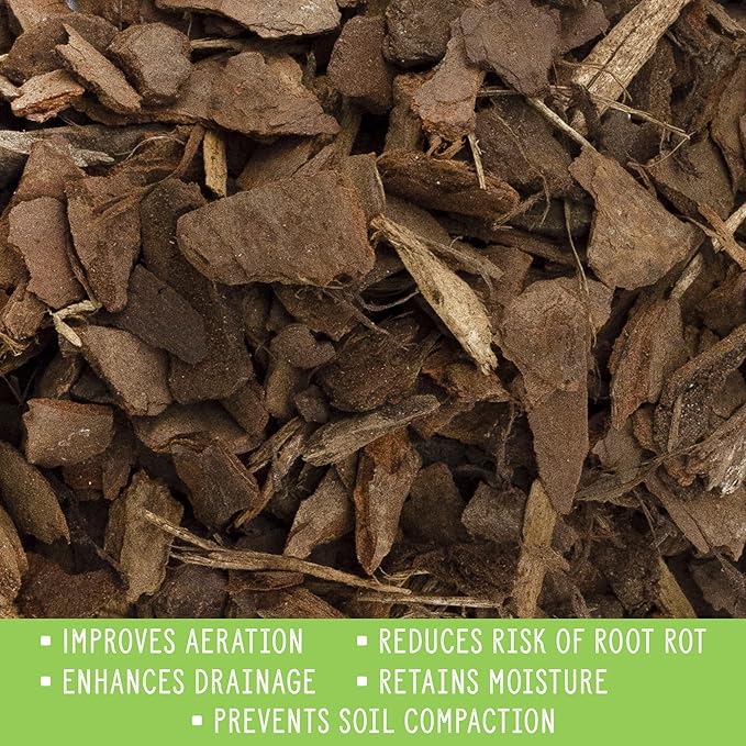 Houseplant Mulch (8 Quarts), Small Bark Wood Chips for Indoor, Patio, Potting Media, and Much More!