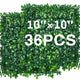Crowye 36 Pcs 10 x 10 Inch Grass Wall Panel, Artificial Boxwood Wall Panels