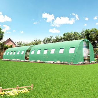 AMERLIFE 44x10 FT Green Walk-in Tunnel Greenhouse with Watering System