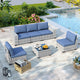 6 Piece Outdoor Wicker Patio Furniture Set Rattan Outdoor Sectional Sofa