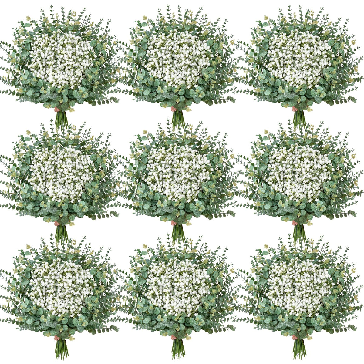 Serwalin 300PCS Mixed Eucalyptus Stems with Baby's Breath Greenery