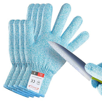 Cutting Gloves, 2 Pairs of Cut Resistant Gloves Food Grade, Cut Resistant Gloves for Kitchen, Oyster Shucking, Fish Fillet Processing, Carving Wood and Gardening(Small-Blue)