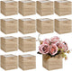 Suzile 12 Set 4 Inch Wooden Planter Box Flower Square Vases for Centerpiece Rustic Cube Planter Box with Removable Foam Blocks Liner Square Vase Craft for Garden Home(Wood Color)